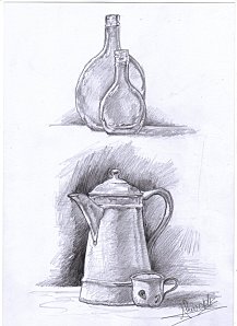 fioles et cafetière